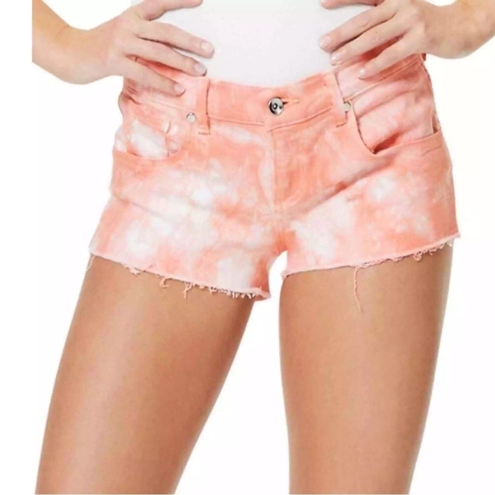 Ramy Brook Denim Pink Tie Dye Cut Out Shorts - Picture 2 of 7